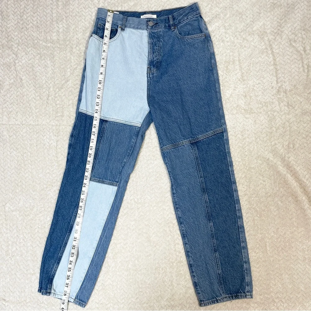 PacSun Patchwork High Waisted Straight Leg Jeans women’s size‎ 28